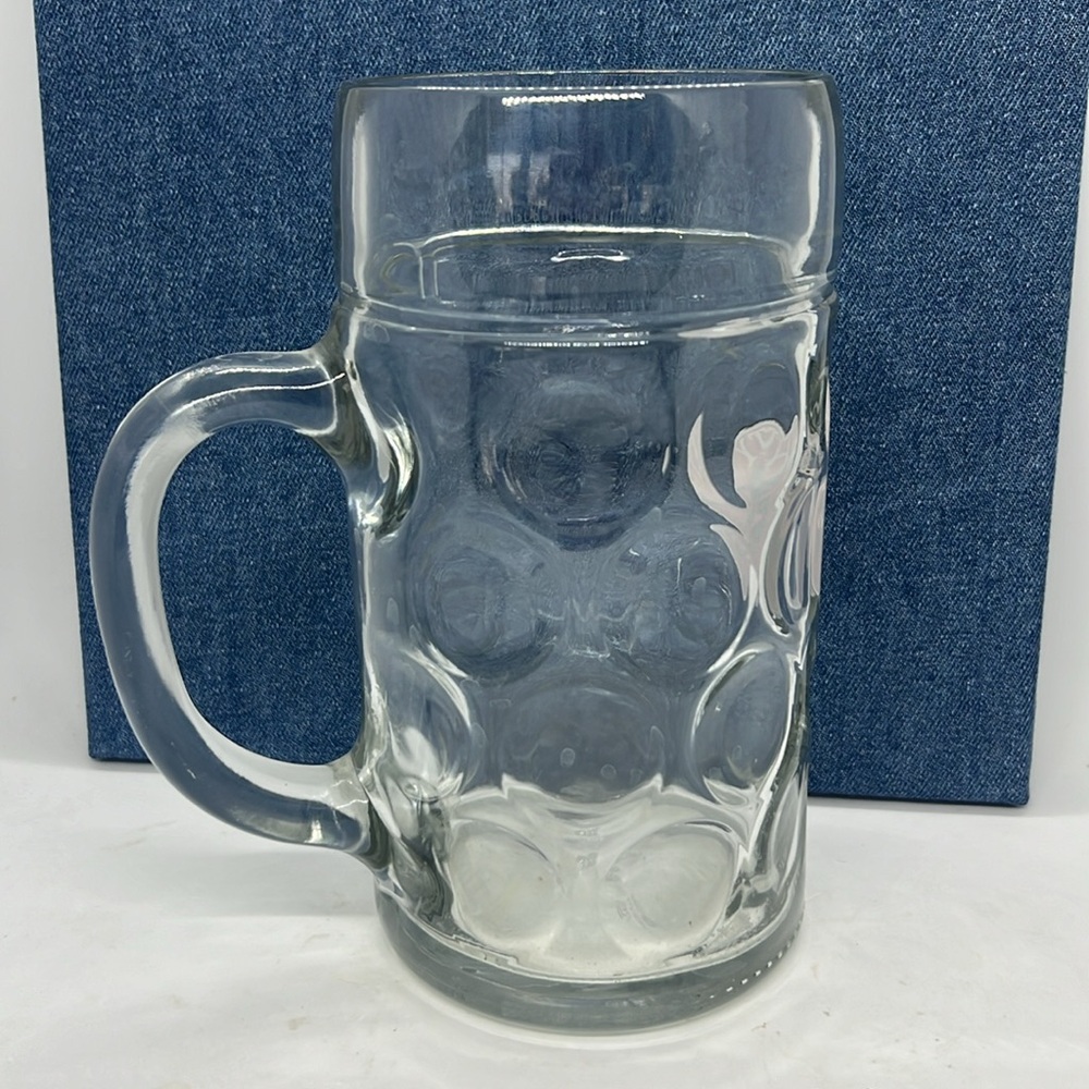 Giant 42oz Dimpled Glass Beer Mug Sin City Brewing Logo - Picture 3 of 8